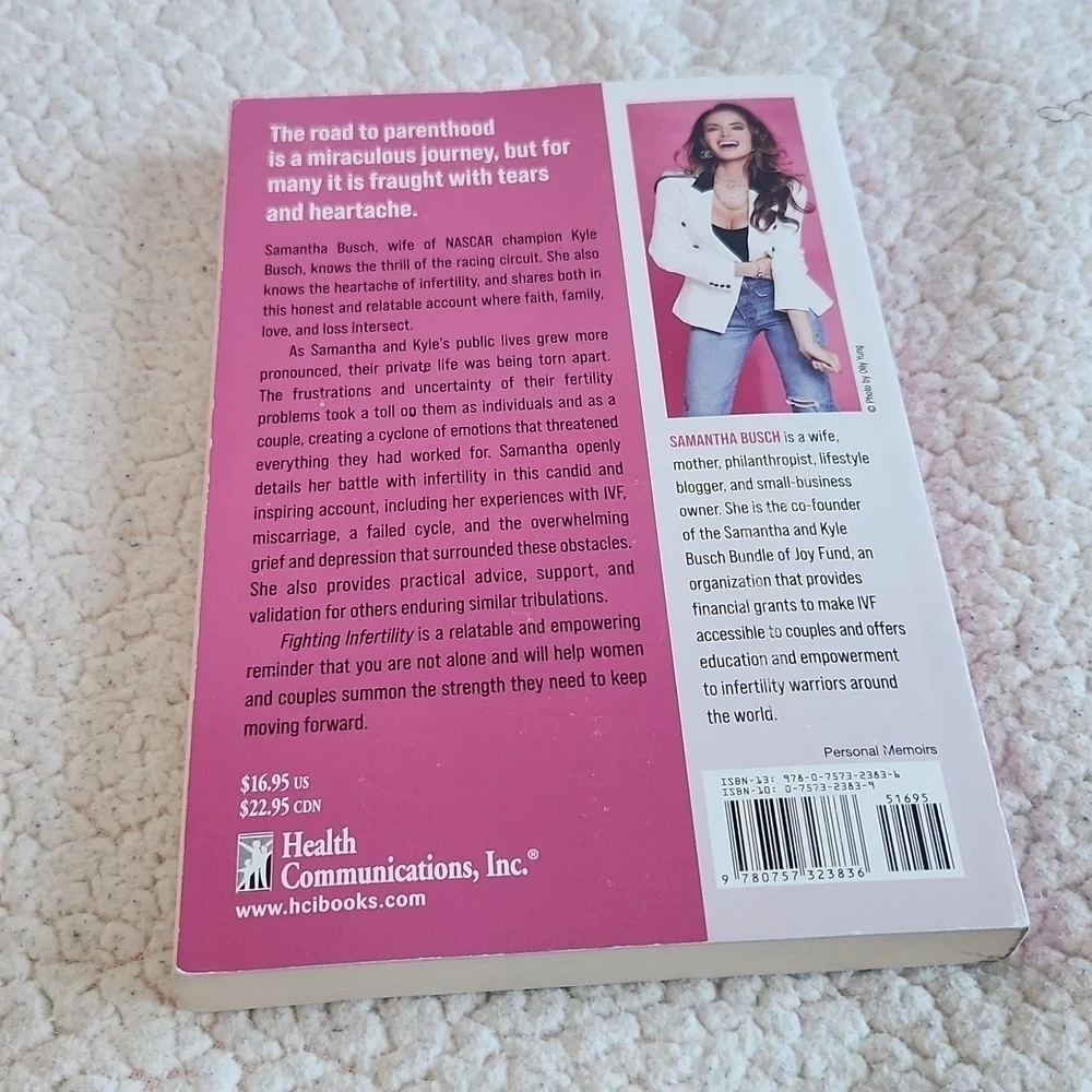 NASCAR Kyle & Samantha Busch Fighting Infertility Motherhood novel book 2021